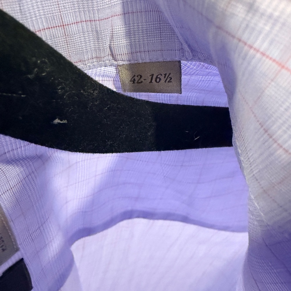 Canali Egyptian Cotton Windowpane Dress Shirt Size 42 - Picture 3 of 9